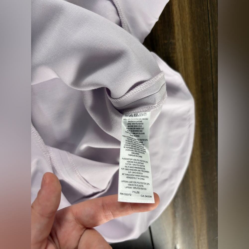 Size 2 French Connection Light Purple Lilac Lavender Sweetheart VNeck Midi Dress - Picture 12 of 12